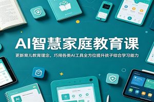 AI智慧家庭教育课:更新育儿教育理念,巧用各类AI工具全方位提升孩子综合学习能力