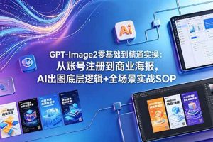 (18835期)GPT-Image2零基础到精通实操:从账号注册到商业海报,AI出图底层逻辑+全场景实战SOP