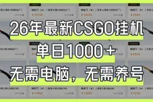 26年最新CSGO挂G系统，单日1000+，无需电脑，无需养号，0基础可上手【揭秘】