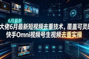 某大佬6月最新短视频去重技术,覆盖可灵即梦快手Omni视频号生视频去重实操