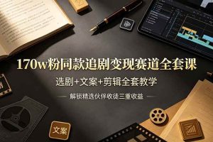 (19142期)170w粉博主同款追剧变现赛道全套课-更新,选剧+文案+剪辑全套教学,解锁精选伙伴收徒三重收益