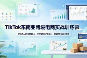 (19155期)TikTok东南亚跨境电商实战训练营:多站点入驻+数据选品+ERP铺货+广告达人+直播发货全流程落地
