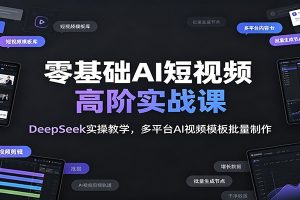 零基础AI短视频高阶实战课:DeepSeek实操教学,多平台AI视频模板批量制作