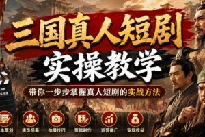 三国真人短剧实操教学,带你一步步掌握真人短剧的实战方法