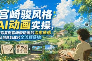 宫崎骏风格AI动画实操,带你复刻宫崎骏动画的治愈质感,从创意到成片全流程落地