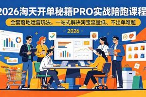 (19351期)2026淘天开单秘籍PRO实战陪跑课程-更新:全套落地运营玩法,一站式解决淘宝流量低、不出单难题