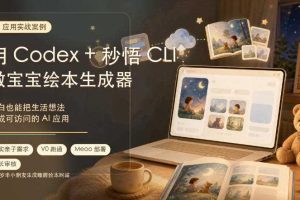 AI应用实战案例,用Codex+秒悟CLl做宝宝绘本生成器,小白也能把生活想法变成可访问的AI应用