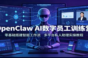 OpenClaw AI数字员工训练营:零基础搭建智能工作流,多平台私人助理实操教程