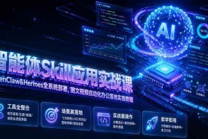 (19645期)智能体Skill应用实战课:OpenClaw&Hermes全系统部署,图文视频自动化办公落地实操教程