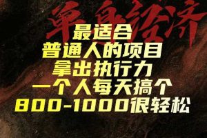 最适合普通人的项目,拿出执行力一个人每天搞个800-1k很轻松【揭秘】