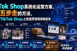 TikTok Shop系统化运营方案，一套五步走的方法，帮你在TikTok Shop上快速把销售额做起来【原创双语字幕】
