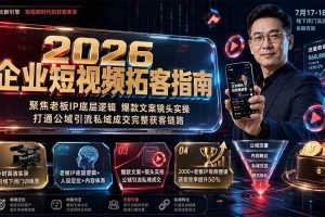 (19667期)2026企业短视频拓客指南:聚焦老板IP底层逻辑,爆款文案镜头实操,打通公域引流私域成交完整获客链路