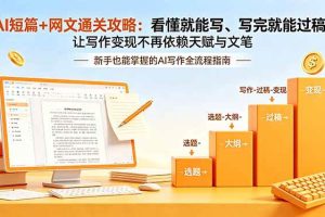 (19655期)AI短篇+网文通关攻略-更新:看懂就能写、写完就能过稿,让写作变现不再依赖天赋与文笔