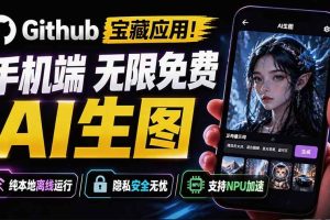(19681期)Github宝藏应用!手机端无限免费AI 生图,纯本地离线运行,支持NPU加速 斩获3.1k stars,local-dream