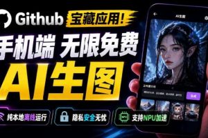 Github宝藏应用!手机端无限免费AI生图,纯本地离线运行,支持NPU加速斩获3.1k stars,local-dream