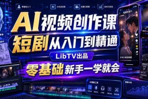 AI视频创作课,短剧从入门到精通,LibTV出品,零基础新手一学就会
