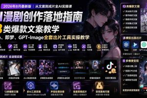 (19691期)AI漫剧创作落地指南|13类爆款文案教学,Sora、即梦、GPT-Image全套出片工具实操教学