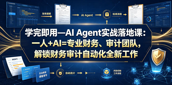 学完即用—AI Agent实战落地课:一人+AI=专业财务、审计团队,解锁财务审计自动化全新工作模式(更新0804)