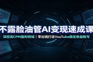 不露脸油管AI变现速成课:深挖高CPM盈利领域,零出镜打造YouTube稳定收益账号