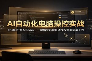 AI自动化电脑操控实战:ChatGPT搭配Codex,一键指令远程自动操控电脑完成工作