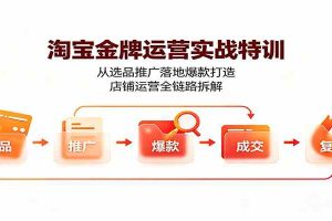 淘宝金牌运营实战特训:从选品推广落地爆款打造,店铺运营全链路拆解
