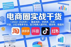 电商圈实战干货（2023-2026年），覆盖淘系、拼多多、抖音、小红书等多平台，助力电商人避开坑、提效率、稳盈利（更新08月08日）