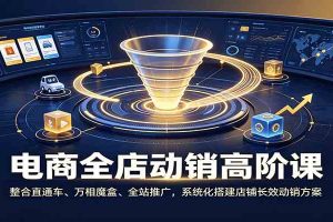 电商全店动销高阶课：整合直通车、万相魔盒、全站推广，系统化搭建店铺长效动销方案