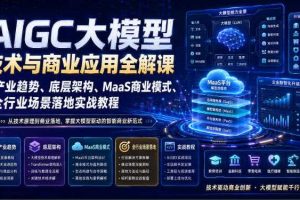AIGC大模型技术与商业应用全解课｜产业趋势、底层架构、MaaS商业模式、全行业场景落地实战教程