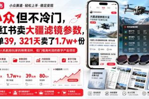 小众但不冷门,小红书卖大疆滤镜参数,一单39,321天卖了1.7w+份
