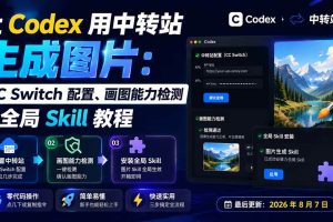 (19777期)让 Codex 用中转站生成图片:CC Switch 配置、画图能力检测与全局 Skill 教程