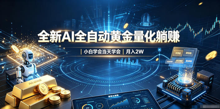 全新AI全自动黄金量化躺賺:小白学会当天学会,月入2W!【揭秘】