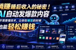 躺賺睡后收入的秘密!AI自动发爆款内容,不需要懂技术,让你在睡觉的时候也能轻松賺钱【原创双语字幕】