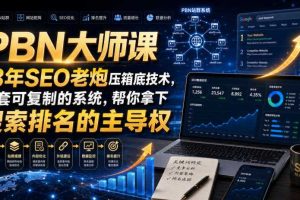 PBN大师课13年SEO老炮压箱底技术,一套可复制的系统,帮你拿下搜索排名的主导权【原创双语字幕】