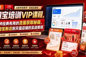 淘宝培训VIP课程,各种经典有用的流量获取秘籍,从淘宝新店到天猫店铺的实战教程(更新08月12日)
