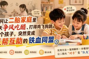付费文章:如何让二胎家庭里天天争风吃醋、打得鸡飞狗跳的两个孩子,突然变成互帮互助的铁血同盟?