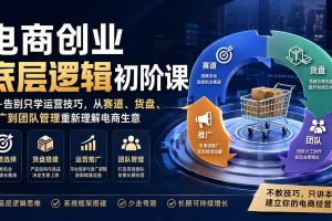 (19926期)电商创业底层逻辑初阶课——告别只学运营技巧,从赛道、货盘、推广到团队管理重新理解电商生意