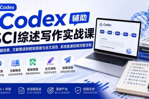 (19751期)Codex辅助SCI综述写作实战课——从选题检索、文献精读到框架搭建与全文润色,系统跑通投稿完整流程