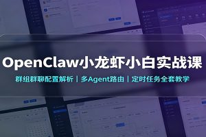 OpenClaw小龙虾小白实战课：群组群聊配置解析，多Agent路由，定时任务全套教学