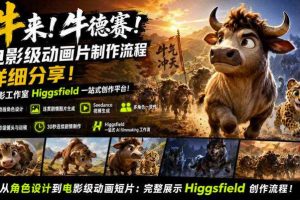 牛来!牛德赛!电影级动画片制作流程详细分享!电影工作室Higgsfield一站式创作平台,完整创作流程