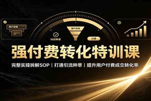 强付费转化特训课:完整实操拆解SOP,打通引流种草,提升用户付费成交转化率