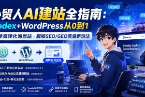 (20003期)外贸人AI建站全指南:Codex+WordPress从0到1·搭建高转化询盘站·解锁SEO/GEO流量新玩法-更新8月
