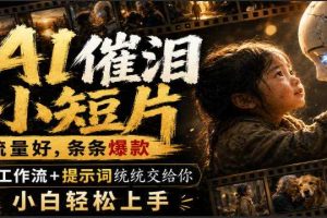AI催泪小短片,流量好,条条爆款,工作流+提示词统统交给你,小白轻松上手