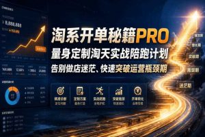 淘系开单秘籍PRO，量身定制淘天实战陪跑计划，告别做店迷茫、快速突破运营瓶颈期（更新260823）