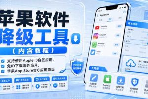 苹果软件降级工具（内含教程），支持使用Apple ID自签应用、免ID下载海外应用、苹果App Store官方应用降级等