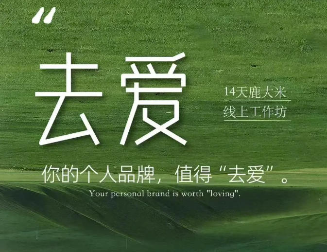 去爱14天鹿大米线上工作坊,你的个人品牌,值得“去爱”