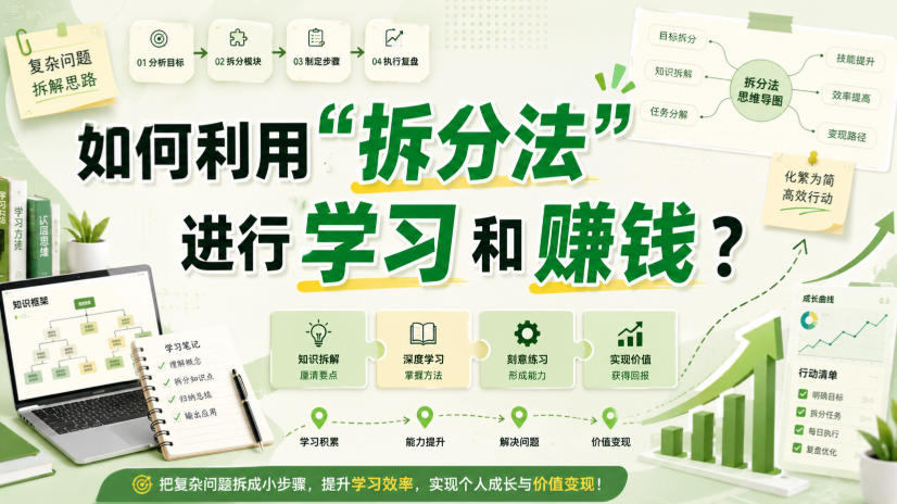 付费文章:如何利用“拆分法”进行学习和賺钱?
