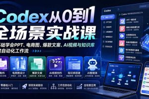 (20041期)Codex从0到1全场景实战课:零基础学会PPT、电商图、爆款文案、AI视频与知识库,搭建自动化工作流