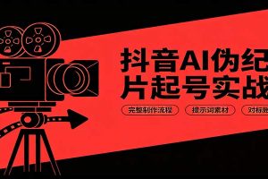 抖音AI伪纪录片起号实战课:完整制作流程,提示词素材,对标账号分析