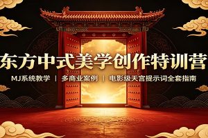 东方中式美学创作特训营:MJ系统教学,多商业案例,电影级天宫提示词全套指南