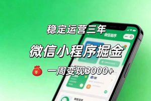 (20077期)月收益稳定1W+的微信小程序,前期积累客户,后期躺平养老,小白轻松上手
